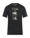 Armani Exchange Man T-shirt Black Size L Cotton In Blue