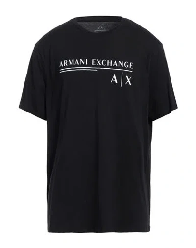 Armani Exchange Man T-shirt Black Size L Cotton In Black