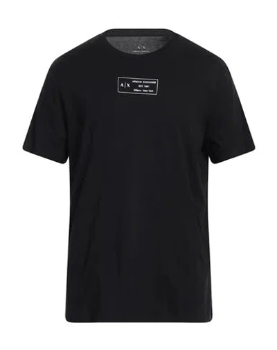 Armani Exchange Man T-shirt Black Size L Cotton In Black