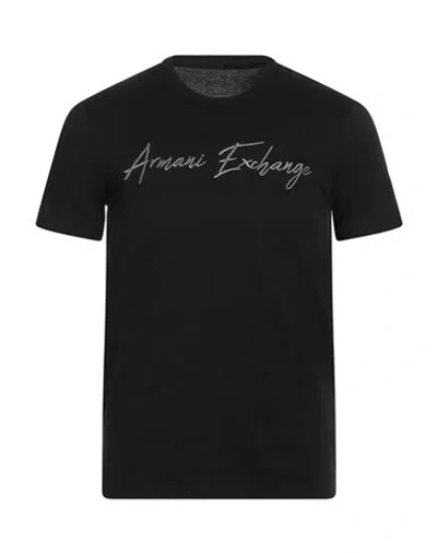 Armani Exchange Man T-shirt Black Size L Cotton In Black