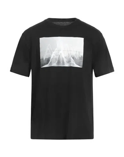 Armani Exchange Man T-shirt Black Size L Cotton In Black