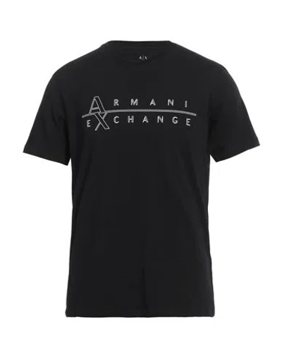 Armani Exchange Man T-shirt Black Size L Cotton, Elastane In Black