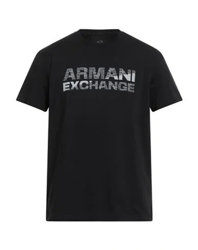Armani Exchange Man T-shirt Black Size L Cotton, Elastane