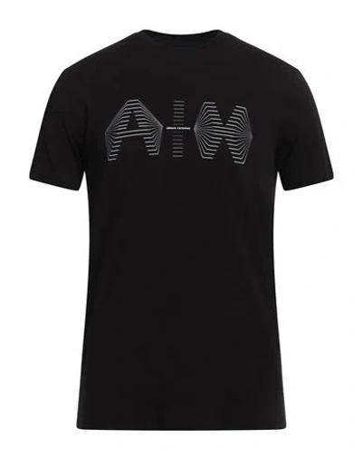 Armani Exchange Man T-shirt Black Size M Cotton, Elastane