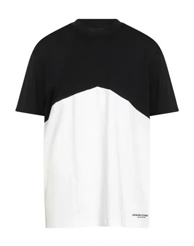 Armani Exchange Man T-shirt Black Size L Cotton In White