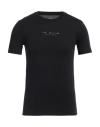Armani Exchange Man T-shirt Black Size L Organic Cotton In Blue