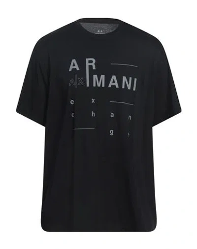 Armani Exchange Man T-shirt Black Size M Cotton In Black