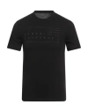 Armani Exchange Man T-shirt Black Size M Organic Cotton In Black