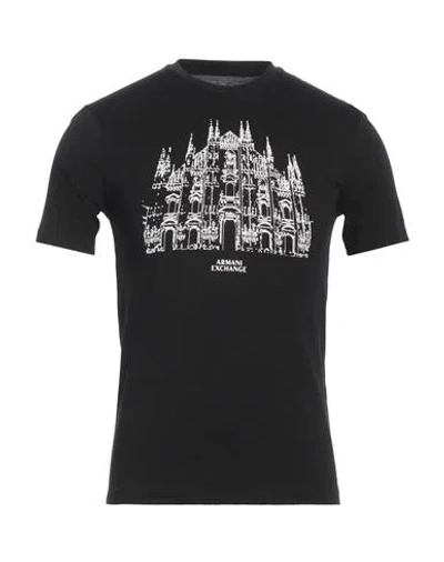 Armani Exchange Man T-shirt Black Size S Cotton In Black