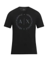 Armani Exchange Man T-shirt Black Size S Cotton In Black