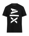 Armani Exchange Man T-shirt Black Size S Cotton In Black
