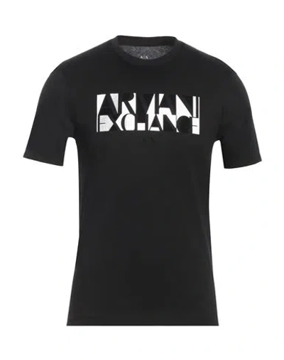 Armani Exchange Man T-shirt Black Size Xs Cotton In Black