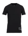 Armani Exchange 男士棉质休闲日常贴布logov领短袖t恤衫 In Black
