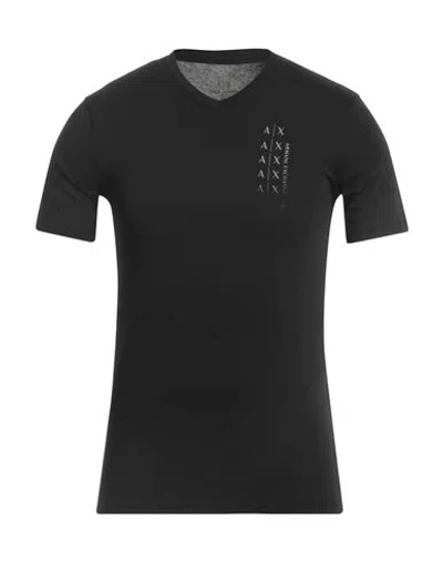 Armani Exchange Man T-shirt Black Size Xs Cotton In Black