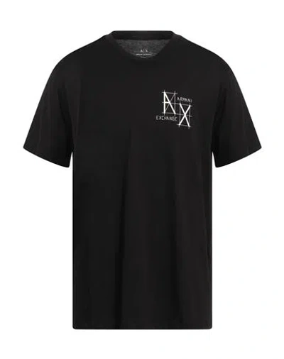Armani Exchange Man T-shirt Black Size Xxl Cotton In Black