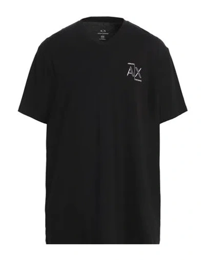 Armani Exchange Man T-shirt Black Size Xxl Cotton, Elastane