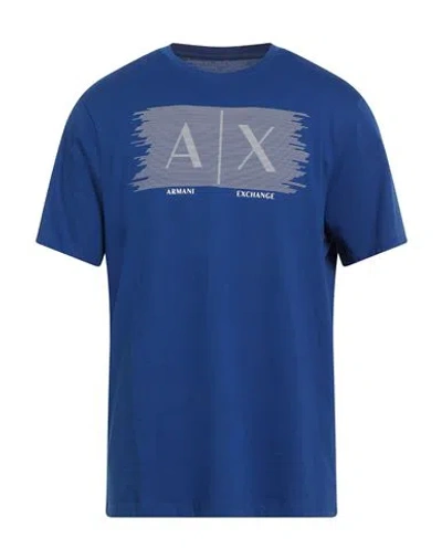 Armani Exchange Man T-shirt Blue Size L Cotton