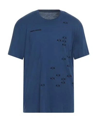 Armani Exchange Man T-shirt Blue Size L Cotton