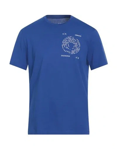 Armani Exchange Man T-shirt Blue Size L Pima Cotton