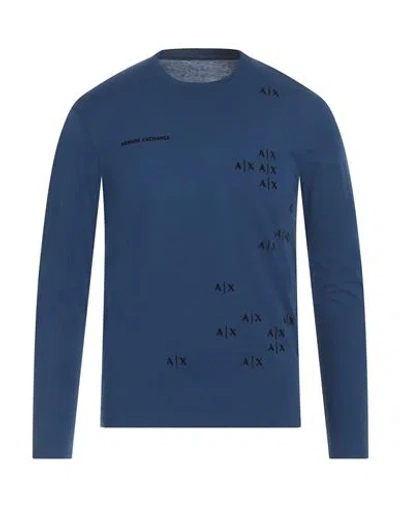 Armani Exchange Man T-shirt Blue Size Xs Cotton