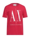 Armani Exchange Man T-shirt Brick Size L Cotton In Red