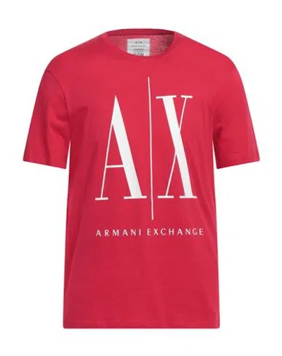 Armani Exchange Man T-shirt Brick Size L Cotton In Red