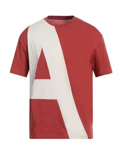 Armani Exchange Man T-shirt Brick Size Xs Cotton In Red