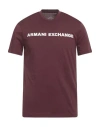 Armani Exchange Man T-shirt Burgundy Size L Cotton In Red