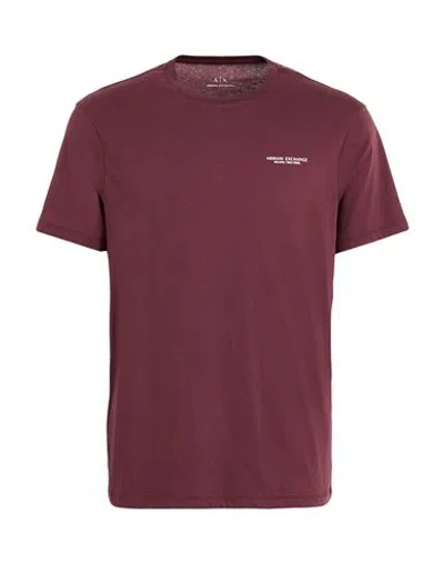 Armani Exchange Man T-shirt Burgundy Size L Cotton