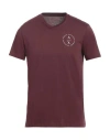 Armani Exchange Man T-shirt Burgundy Size L Pima Cotton In Red