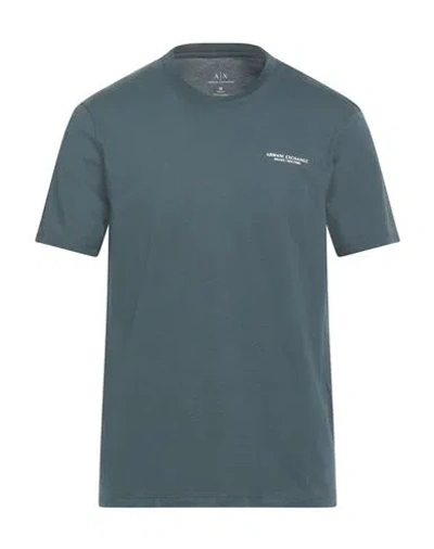 Armani Exchange Man T-shirt Charcoal Size L Cotton In Gray