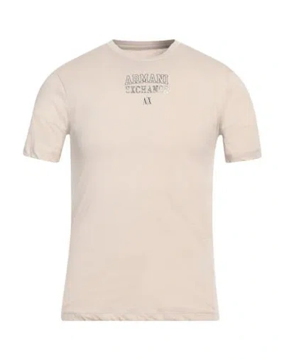 Armani Exchange Man T-shirt Cream Size M Cotton, Organic Cotton In White