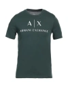 Armani Exchange Man T-shirt Dark Green Size L Cotton