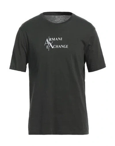 Armani Exchange Man T-shirt Dark Green Size L Cotton