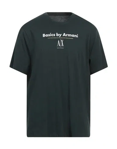 Armani Exchange Man T-shirt Dark Green Size M Cotton