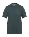Armani Exchange Man T-shirt Dark Green Size M Cotton In Green