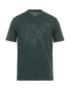Armani Exchange Man T-shirt Dark Green Size S Cotton