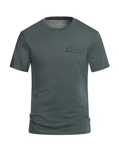 Armani Exchange Man T-shirt Dark Green Size S Cotton