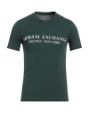 Armani Exchange Man T-shirt Dark Green Size S Cotton