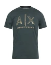 Armani Exchange Man T-shirt Dark Green Size S Cotton