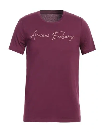 Armani Exchange Man T-shirt Deep Purple Size L Cotton