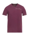 Armani Exchange Man T-shirt Plum Size Xs Cotton, Elastane In Purple