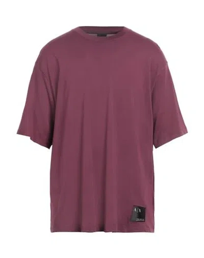 Armani Exchange Man T-shirt Deep Purple Size L Pima Cotton