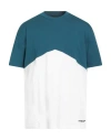 Armani Exchange Man T-shirt Deep Teal Size L Cotton In White