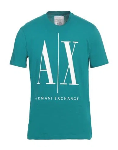Armani Exchange Man T-shirt Emerald Green Size S Cotton