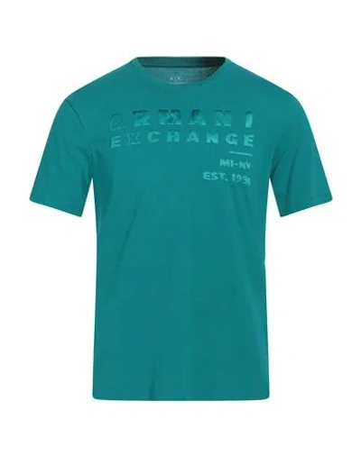Armani Exchange Man T-shirt Emerald Green Size L Cotton In Green