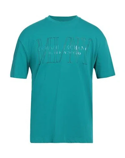 Armani Exchange Man T-shirt Emerald Green Size M Cotton