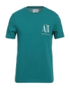 Armani Exchange Man T-shirt Emerald Green Size M Cotton In Green
