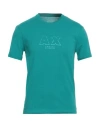 Armani Exchange Man T-shirt Emerald Green Size S Cotton In Blue
