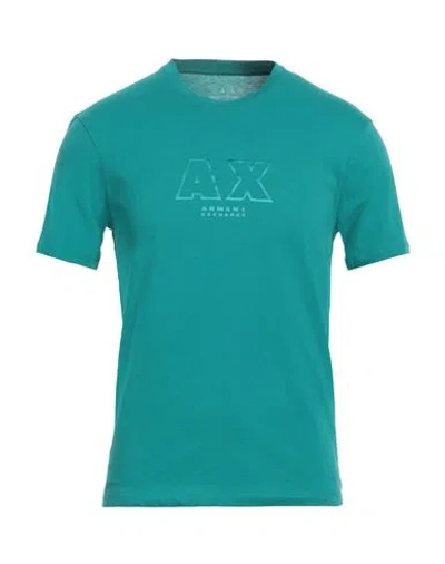 Armani Exchange Man T-shirt Emerald Green Size S Cotton In Green